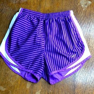 Nike Dri-Fit Purple Striped Lined Running Shorts